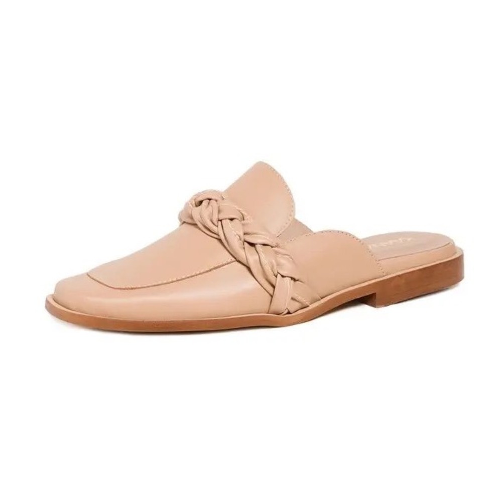 KAANAS Poltava Square Toe Mules Clogs Braided Nude‎ Tan Size 10